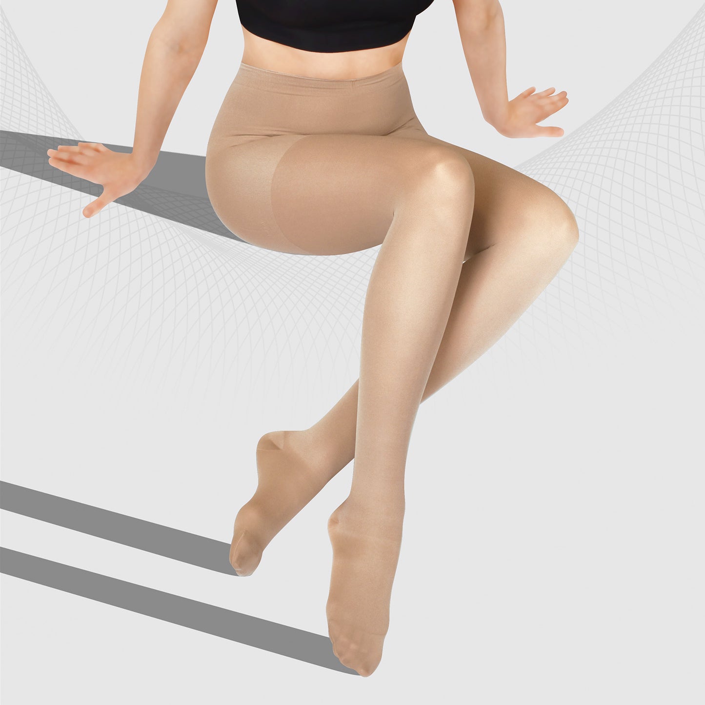 Medizinische Damen Kompressionsstrumpfhose Klasse 2 (23-32 mmHg), geschlossene Spitze, SOFT